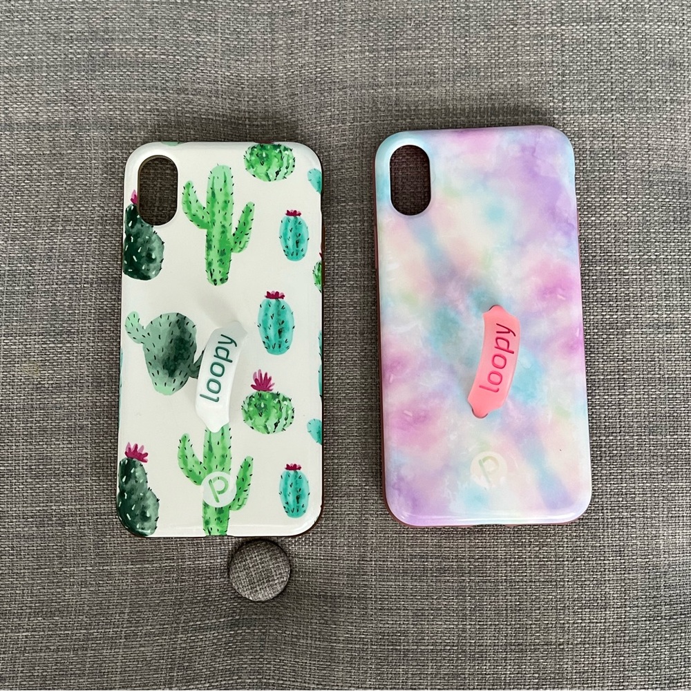 2 Loopy iPhone X Cases Cactus & TieDye